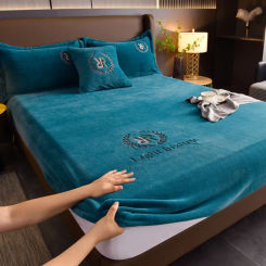 Thicken Velvet Mattress Cover Bed Sheet Pad Protector Winter Warm Soft King Queen Quilted Bed Fitted Sheet 140/150/160/180x200cm