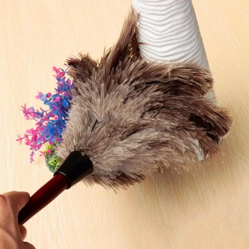 Description Picture 2 of itemFeather Dusters Ostrich Feathers Duster With Wood Handle Brush Dust Accessories For Household Cleaning Dust Tools Plumas Crafts