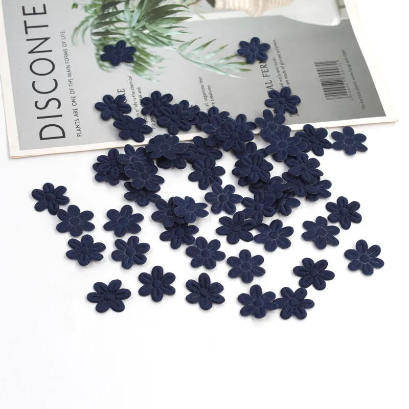 Description Picture 6 of item2cm cloth five-petal flower embossing DIY children's hair accessories hairpin jewelry small flower  cloth accessories 100pcs