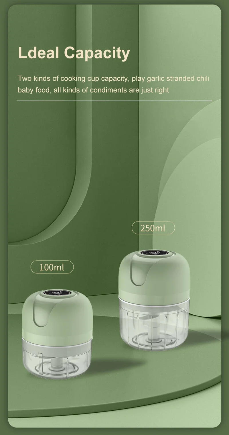 Description Picture 5 of itemMini Electric Garlic Chopper USB Meat Grinder Garlic Masher Machine Sturdy Durable Crushed Ginger Vegetable Crusher Kitchenware
