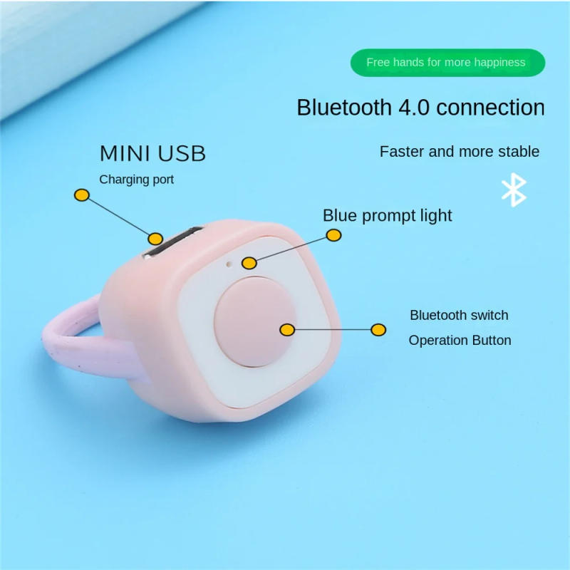 Description Picture 6 of itemRechargeable Wireless Shutter Release Button Mini Fingertip Ring Remote Control Phone Selfie Controller Self-Timer