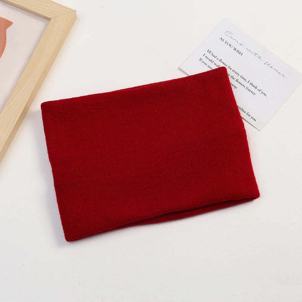 Description Picture 5 of itemKids Adult Neck Scarf Wool Knitted Winter Warm Solid Knitted Simple Baby Girls Neckerchief Women Snood Neckpiece Crochet Muffler