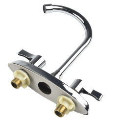 Basin Faucet Brass Double Hole Single Handle Kitchen Faucet Rotary Hot Cold Water Basin Sink Mixer Tap Bathroom Washbasin Faucet