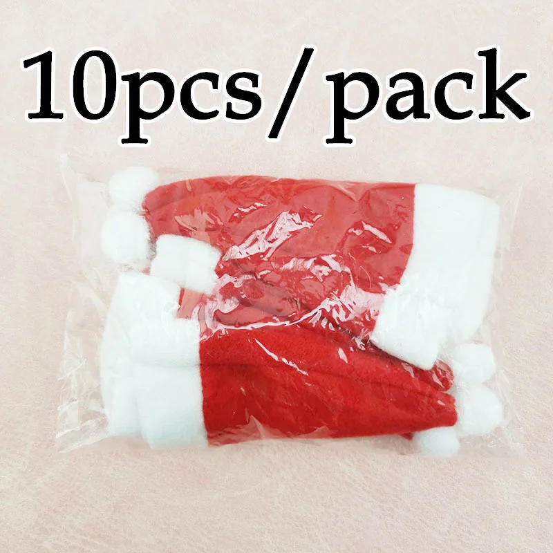 Description Picture 6 of item(10 Pcs/pack) 12*6cm Mini Christmas Hat For Red New Year Decoration Handmade DIY Christmas DollsKids Gift Holiday Party Supplies
