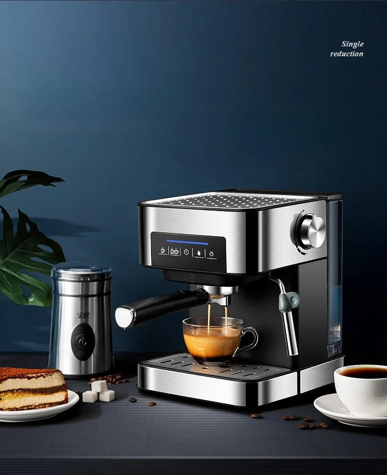 Description Picture 2 of itemZZUOM Coffee Machine Semi Automatic Italian Pump Pressure 20Bar Milk Frother 1.5L Water Tank Touch Control Coffee Maker 220V