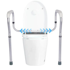 Toilet Rails for Elderly Adults Aluminum Alloy Safety Frame for Toilet Adjustable Easy Assembly Anti Slip Toilet Grab Bar