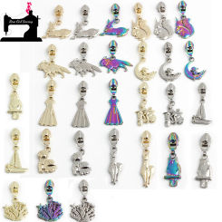 5/50/100PCS 5# Nylon Auricular Fox/Squirrel/Rabbit Shape Metal Zippers Tape For DIY Clothing Purse Bags Puller Head Accessories