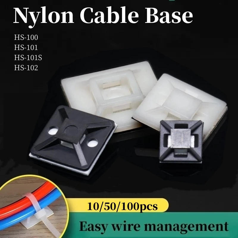 Description Picture 3 of itemBlack /White Cable Tie Bases Mount Wire Removable Self Adhesive Wall Holder Car Fixing Seat Clamps Suction Positioning Sucker