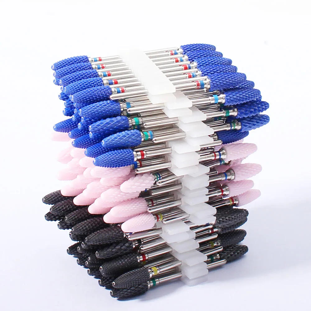 Description Picture 3 of item10pc/Set Pink Ceramic Milling Cutter Nail Drill Bits for Manicure Drills Electric Cuticle Remove File Nail Art Tools Accessories