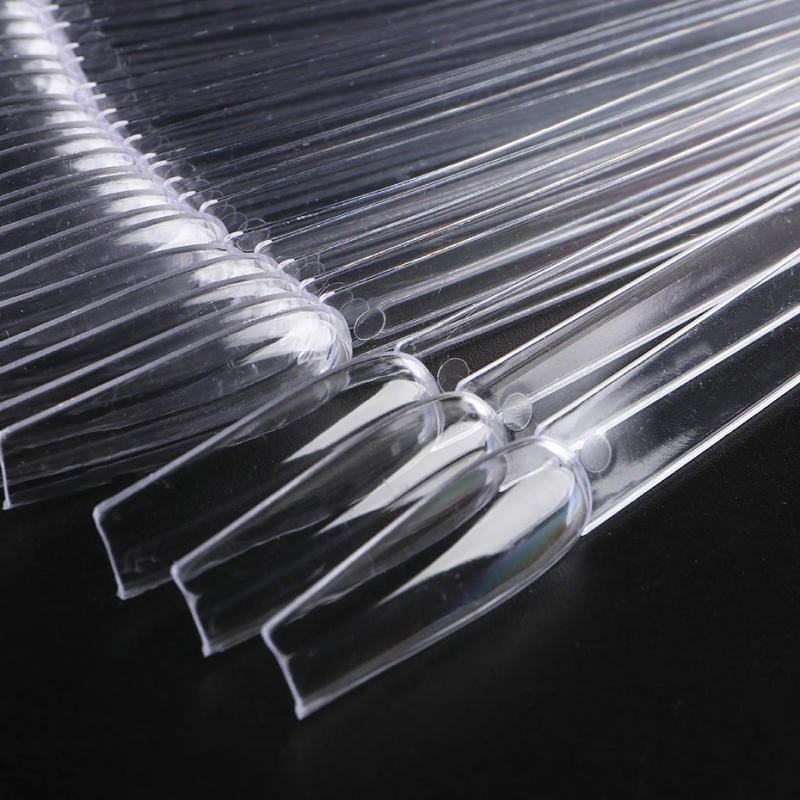 Description Picture 4 of item50pcs False Nail Tips Clear Nail Gel Polish Display Fan With Ring Practise Card Fake Nails Palette Manicure Design Accessories