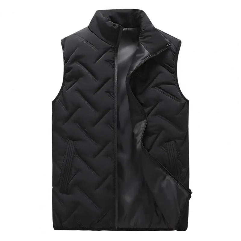 Description Picture 5 of itemPopular Sleeveless Jacket Embossing Super Soft Thickened Pockets Vest Washable Vest Coat for Dating