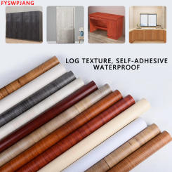 PVC Waterproof Self Adhesive Wallpaper Roll Furniture Cabinets Vinyl Decorative Film Wood Grain Stickers For DIY Home Decor
