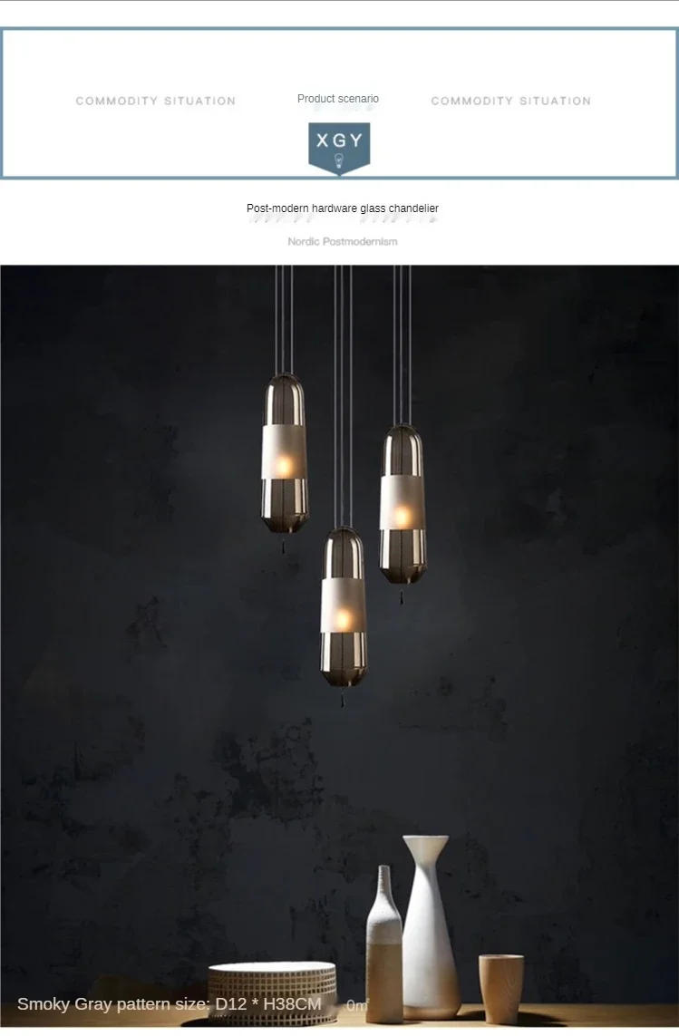 Description Picture 6 of itemDesign Glass Pendant Lights for Bedroom Bedside Restaurant Hotel Hanging Lamp Cafe Bar Modern Home Decoration Ceiling Lighting