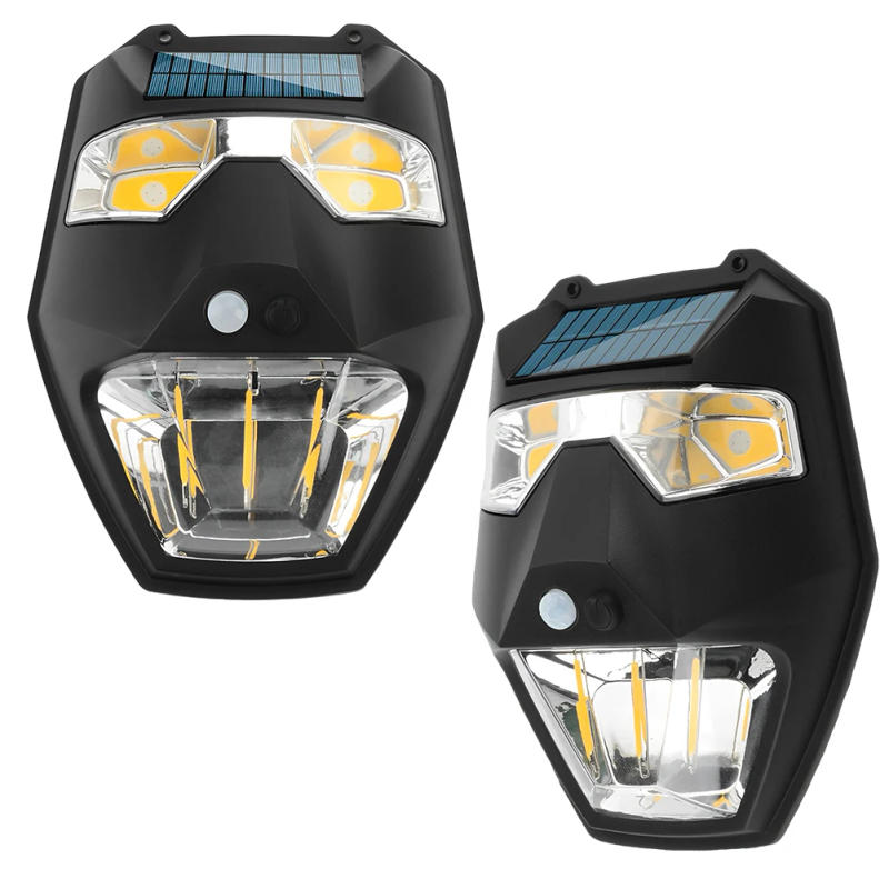 Description Picture 5 of itemOutdoor Solar Tungsten Wire Wall Light 5 Modes COB+LED Mask Warning Light Motion Sensor Wall Lights for Garden Villa Patio Yard