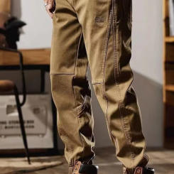 Men's overalls loose casual pants Korean version of the handsome riffraff with nine pants leggings