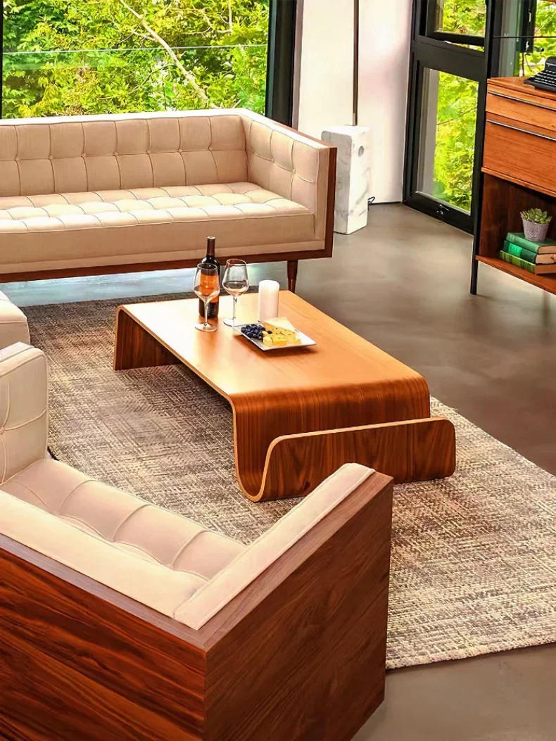 Description Picture 3 of itemCreative Simple Irregular Modern Japanese Ash Solid Wood Tea House Tatami Coffee Table Art Home Supplies Living Room Decorations