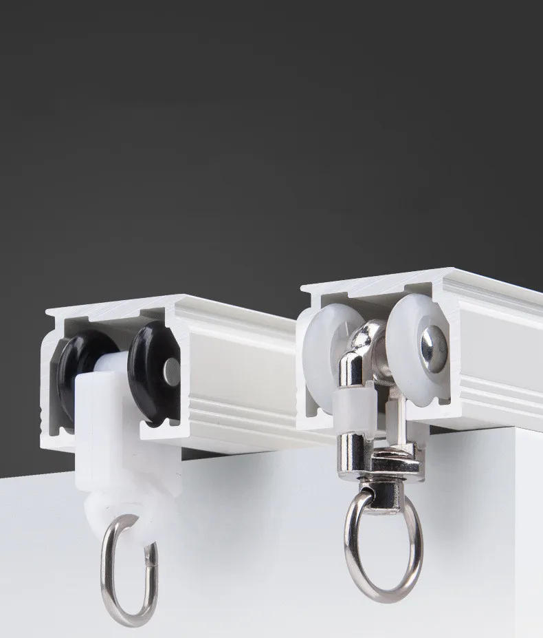 Description Picture 6 of item10pcs Curtain Track Pulley Plastic Stainless Steel Roller Nylon Wheel Window Hardware Accessories Bathroom Curtain Hook Wheel