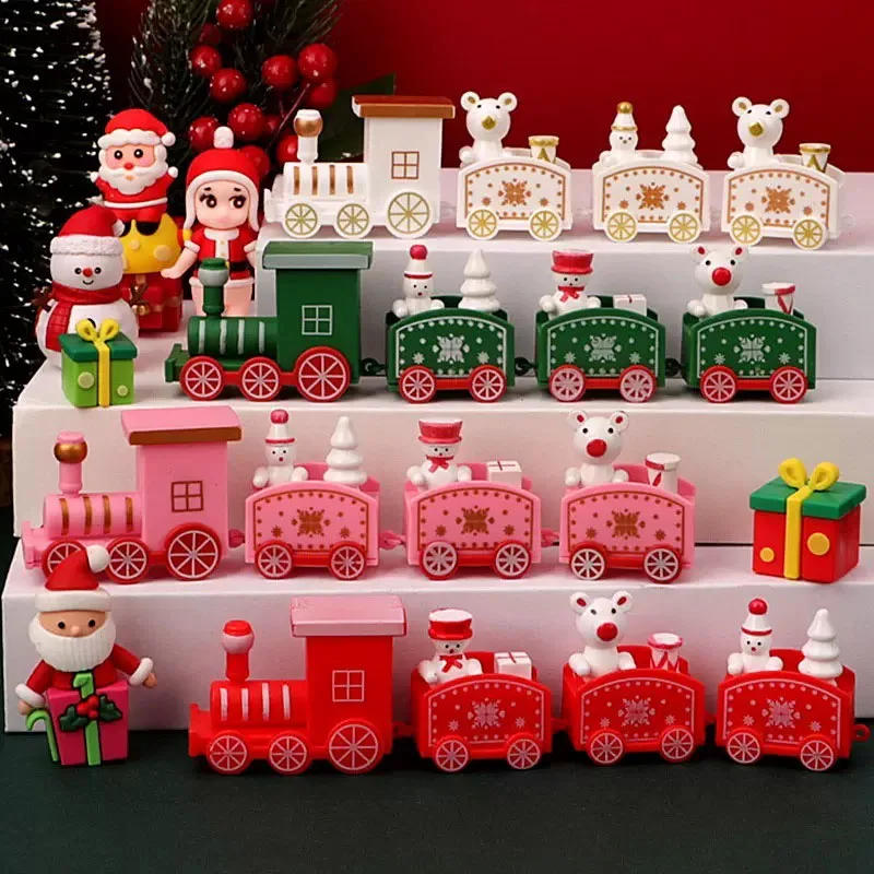 Description Picture 2 of itemChristmas Train Plastic Mini Train Ornament for Children Gifts Home Xmas Party Happy Birthday Cake Topper Decoration supplies