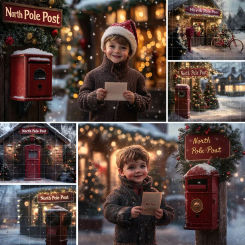 Mehofond Photography Background Winter Christmas North Pole Snowflake Kids Family Holiday Portrait Decor Backdrop Photo Studio