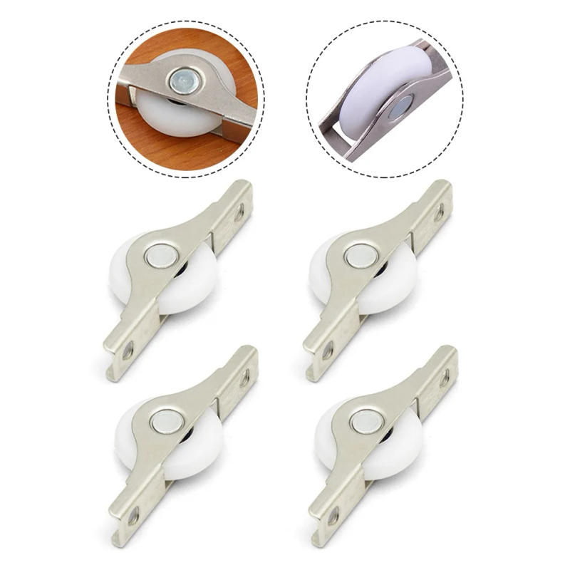Description Picture 3 of item4pcs  Cabinet Door Pulleys Wardrobe Door Roller Nylon Sliding Door Wheel Window Pulley Furniture Door Roller Hardware