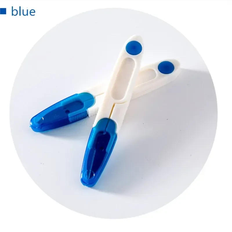 Description Picture 6 of itemPractical U Shape Scissors Plastic Handle Safety Cover Sewing Scissors Thread Embroidery Cross-stitch Cutter Mini Spring