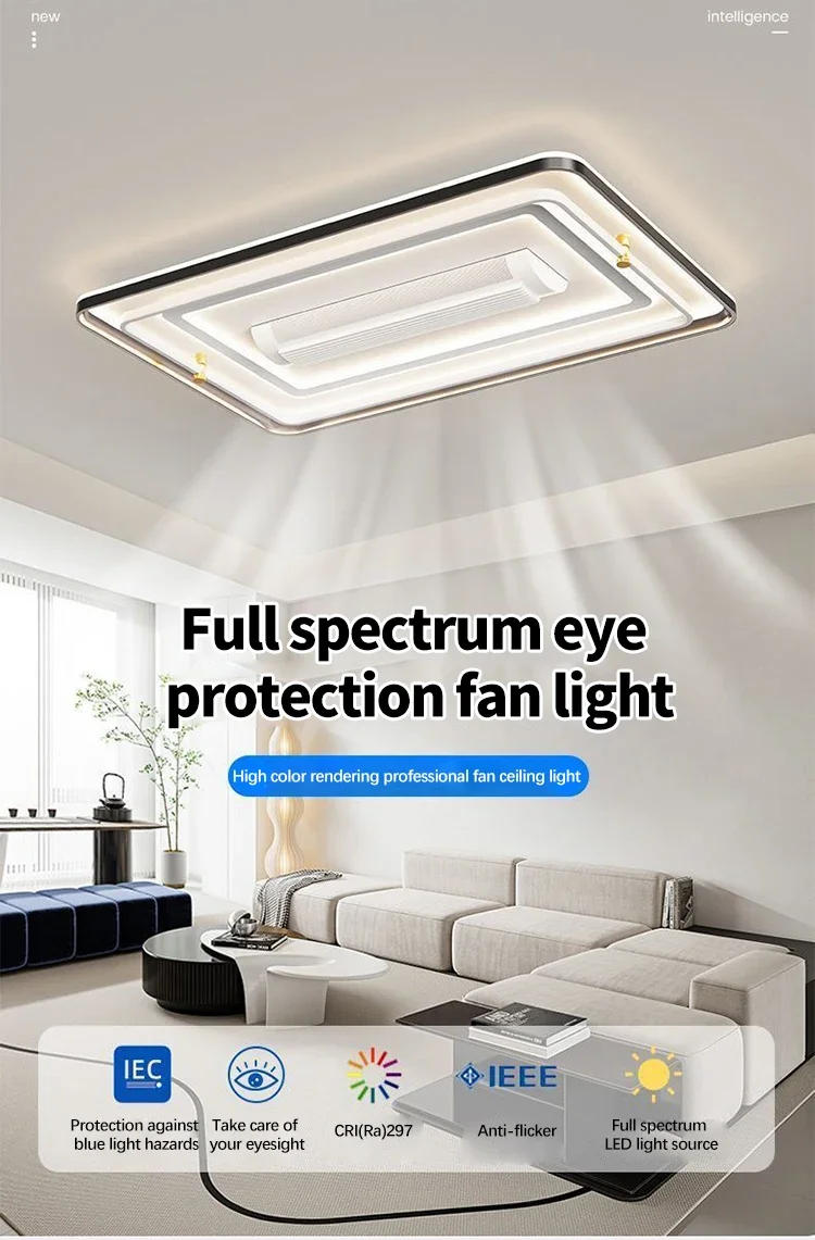 Description Picture 2 of itemUltrathin Bladeless Ceiling Fan with Light and Remote Control Minimalism Modern Fan Lighting Bedroom Living Room Led Ceiling Fan