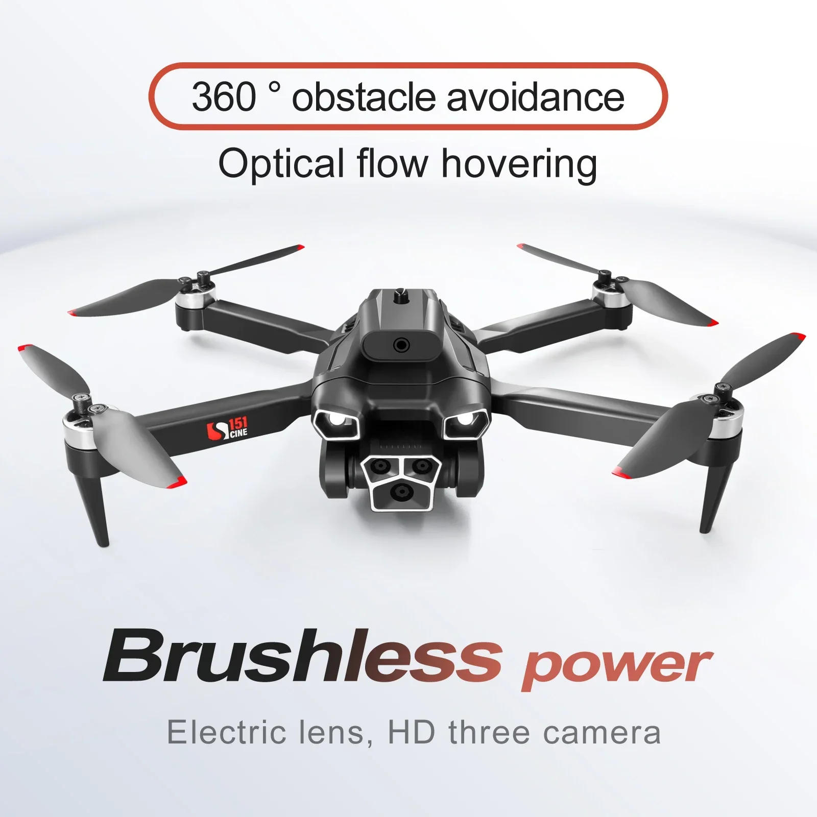 Description Picture 3 of itemS151 remote-controlled optical flow brushless unmanned aerial vehicle with three cameras four axes obstacle avoidance drone