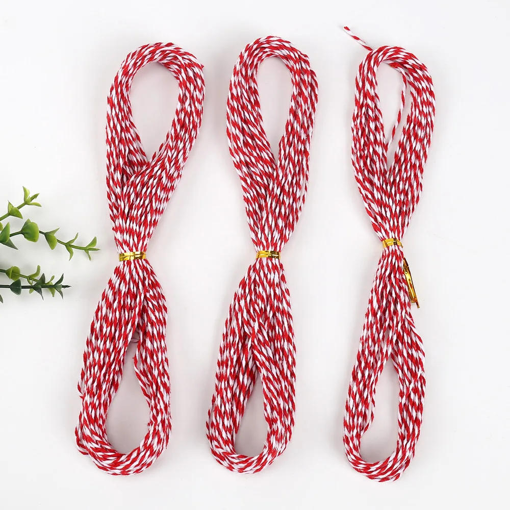 Description Picture 2 of item10-20m Jute Rope Cotton Strings Red White Twisted Cords Gift Bags Boxes Wrap Ribbon Wedding Birthday Christmas Party Supplies