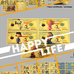 Hot Sales Products All Styles Nice Anime Banknote Sets Anime Plastic Card in 24k Gold Plated For Collection