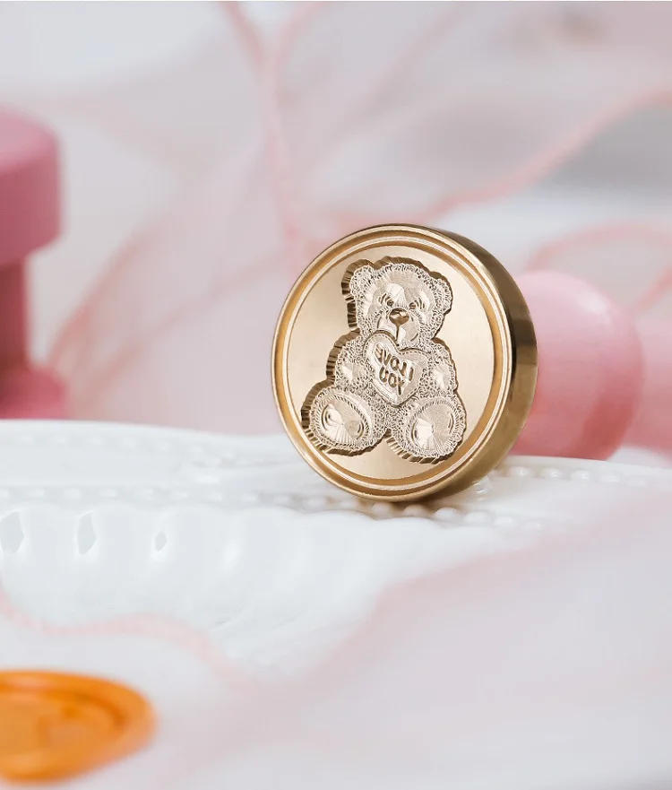 Description Picture 3 of item2023 High Tea Wax Seal Stamps Bear Coffee Gift Pattern New Arrival Lotus Wax Seal Tools Decoration Stamps HCZ019