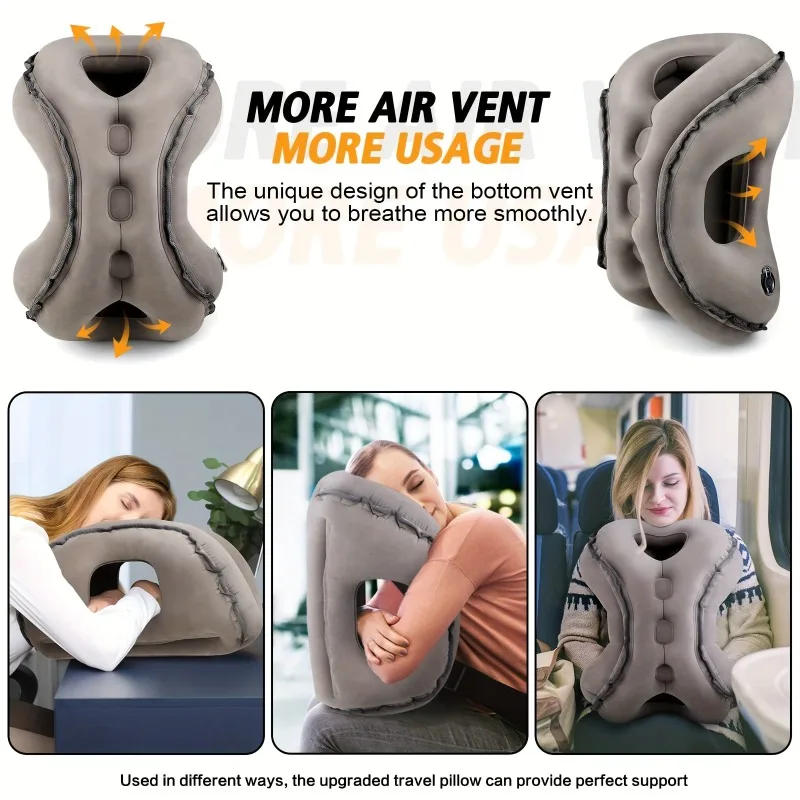 Description Picture 4 of itemMultifunction Inflatable Travel Pillow Travel for Airplane Avoid Neck Shoulder Pain,Support Head,Used Sleeping Rest Neck Pillow