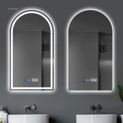 Modern Arched Smart Bathroom Mirrors with Light Bath Mirrors Minimalist LED Light-emitting Touch Screen Bathroom Vanity Mirror