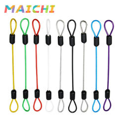 2mm Thick Stainless Steel Wire Cable With Loops PVC Coated Wire Rope Safety Chains For Outdoor Travel Home Hanging Color Cable