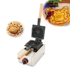 Commercial gas Kitty Cartoon Shaped Waffle Pan Maker Kitchen Aluminum Non-stick Biscuit Cake Waffle machine