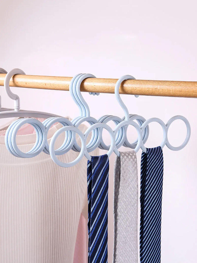 Description Picture 4 of item1pc Plastic Solid Pants Hanger,Multifunctional Hanger Pants Hanger Scarf Storage Hange