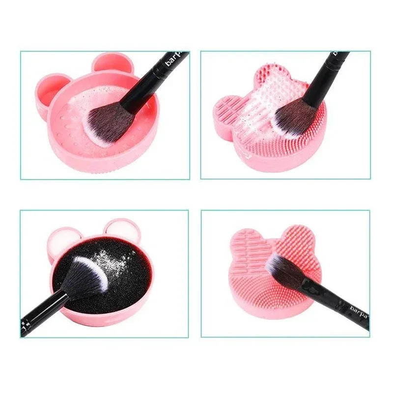 Description Picture 6 of itemMultifunction Makeup Brush Cleaner Beauty Powder Remover Makeup Brush Dry And Wet Cleaning Silicone Sponge Tool