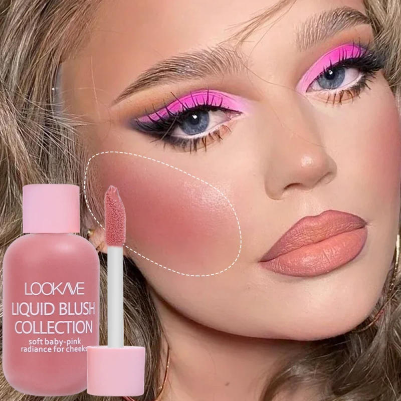 Description Picture 2 of itemMini Peach Pink Liquid Blush Waterproof Natural Cheek Blush Makeup Brighten Highlighter Professional Korean Makeup Cosmetic