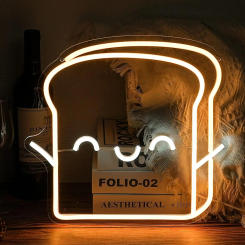 Toast Bread Neon Sign Dimmable Neon Light Sign For Wall Decor Restaurant Hotel Party Club Bar Game Room Decor Birthday Art Gift