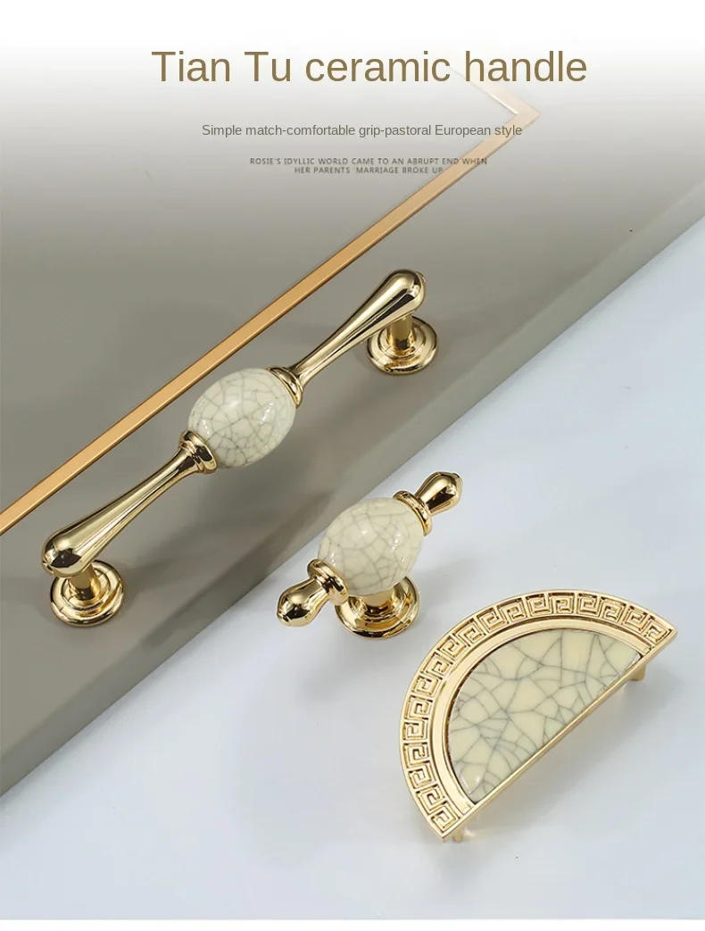 Description Picture 3 of itemEuropean Fashion White Ceramic Cabinet Door Handles Drawer Knobs Kitchen Cupboard Wardrobe Door Pulls Furniture Hardware