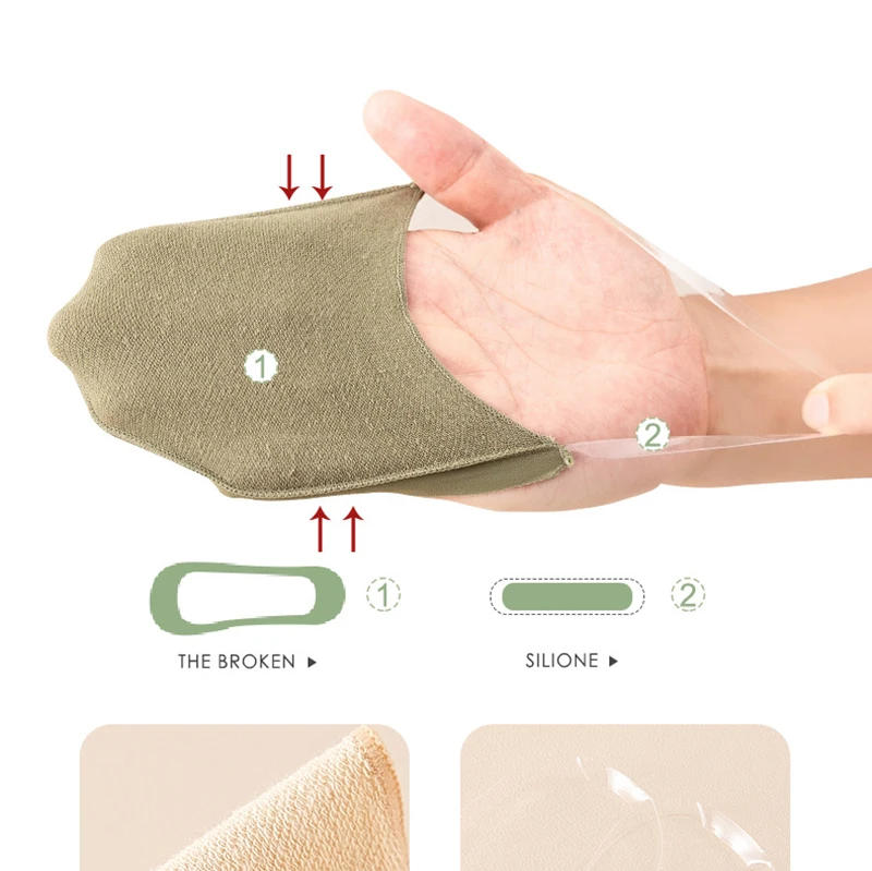 Description Picture 3 of itemTransparent Socks Women Summer Thin Candy Color Sling Invisible Socks Japanese Cotton Half Socks Forefoot Pads Wholesale