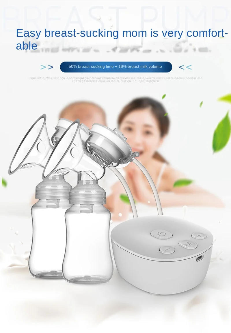 Description Picture 2 of itemDouble Electric Breast Pump USB Electric Breast Pump With Baby Milk Bottle Cold Heat Pad BPA Free Powerful Breast Pumps