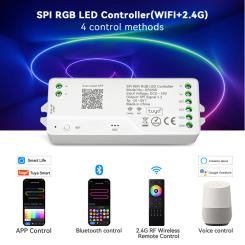 5 in 1 LED Strips Controller Tuya Wifi SPI LED Dimmer Addressable RGB IC WS2812B WS2811 LED Dimmer 5-24V Alexa Google Assistant