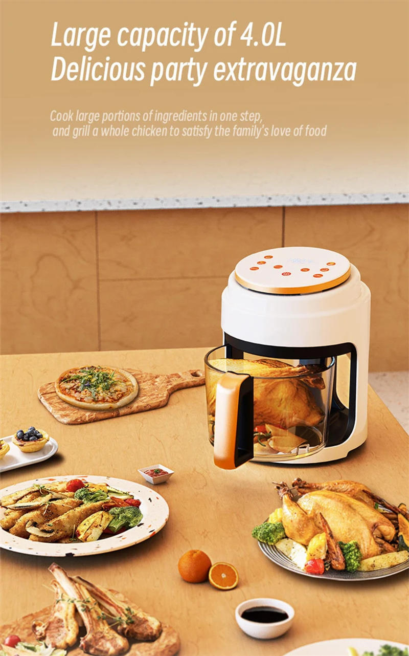 Description Picture 4 of itemAir Fryer Kitchen Electric Fryer Automatic Household 360°Baking LED Touchscreen Deep Fryer Without Oil Air Frier 3L Capacity
