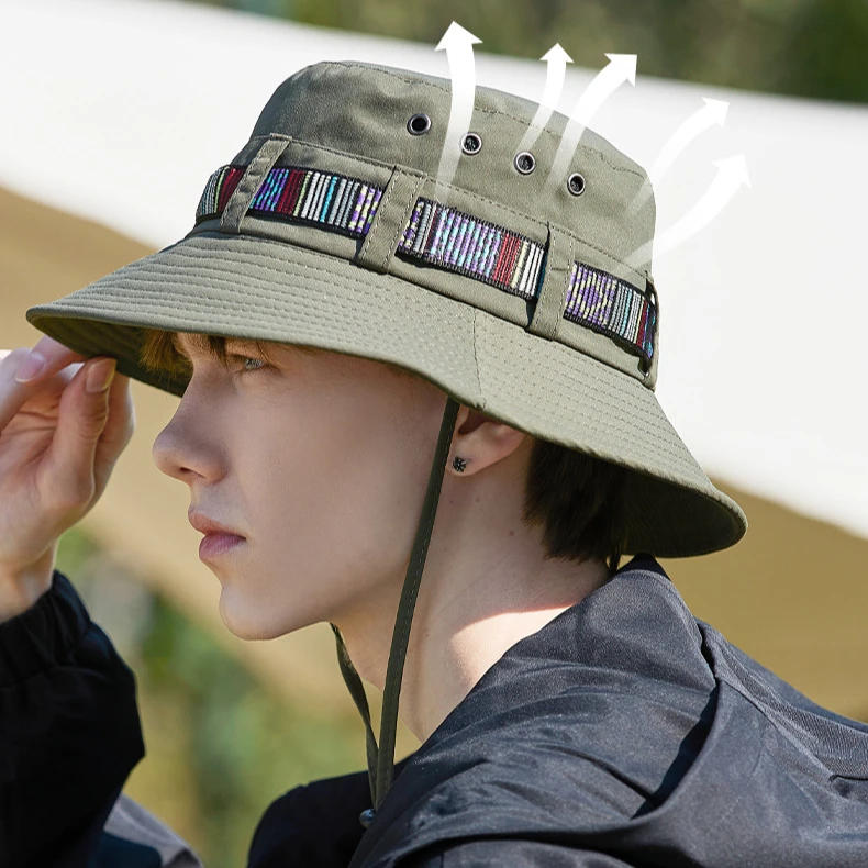 Description Picture 2 of itemFisherman's Hat for Outdoor Sun Protection, Summer Camping and Hiking, Paired with Breathable Drawstring Fishing Hat