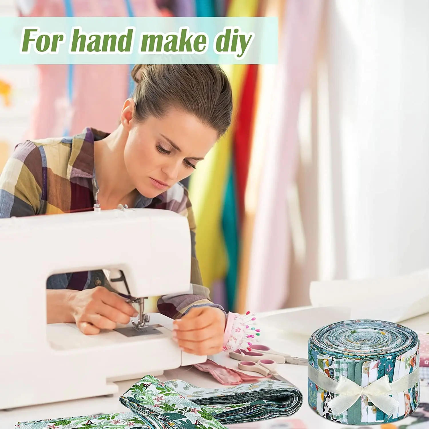 Description Picture 6 of item40Pcs Handmade DIY Cotton Craft Fabric Various Patterns Sewing Textiles Family Work Artcraft Fabric Doll Clothes Splicing Cloth