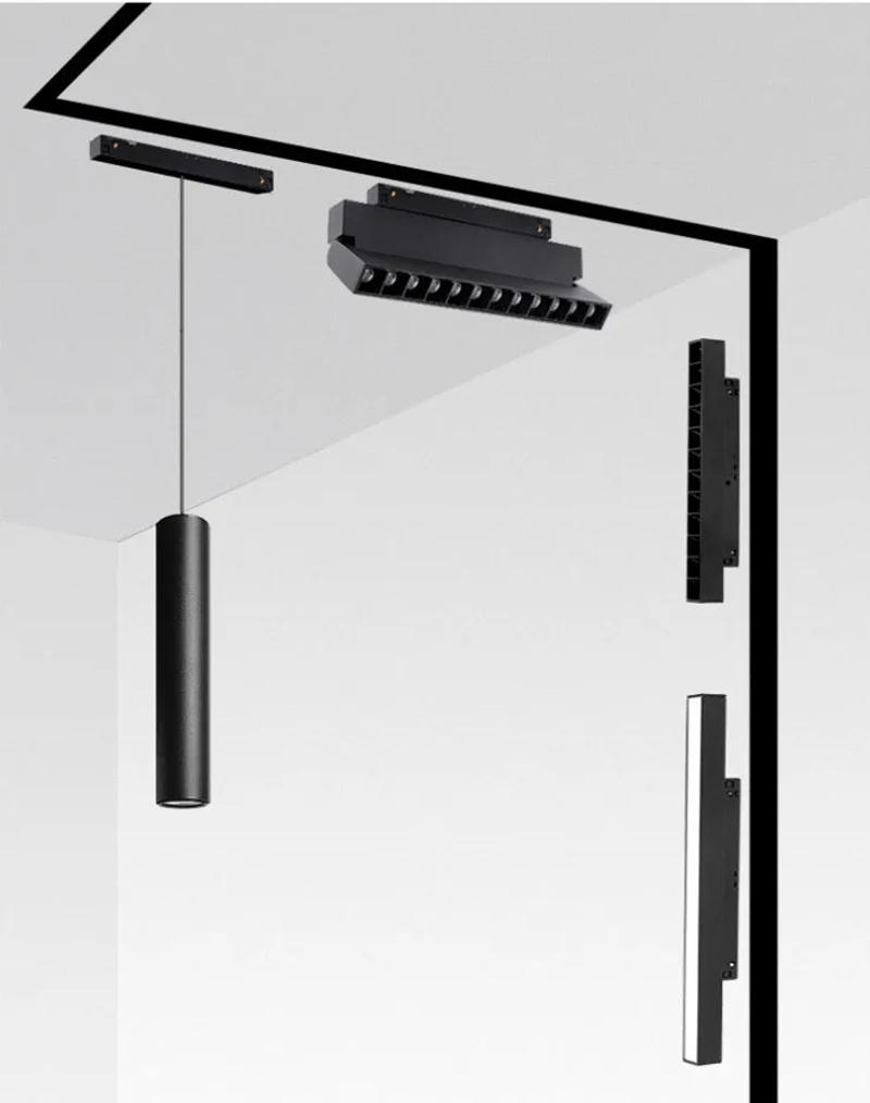 Description Picture 3 of itemMagnetic suction track light 48V none main light LED line light grille light downlight Embedded magnetic track light