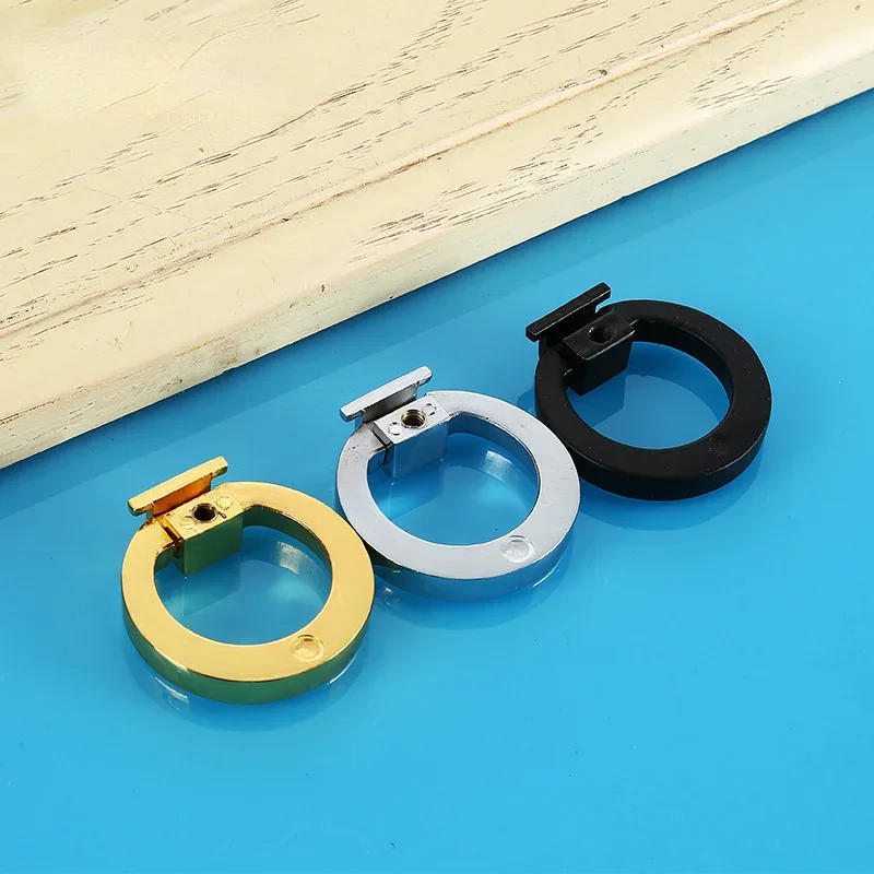 Description Picture 5 of itemRing Wardrobe Drawer Pull Ring Cabinet Shoe Cabinet Ring Handle Zinc Alloy Handle Gold / Silver / Black