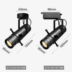 Black Adjustable Aperture10w 20w 30w COB Ceiling Museum-Specific CalligraphyPainting Cutting Lights Graphic Clipping Track light
