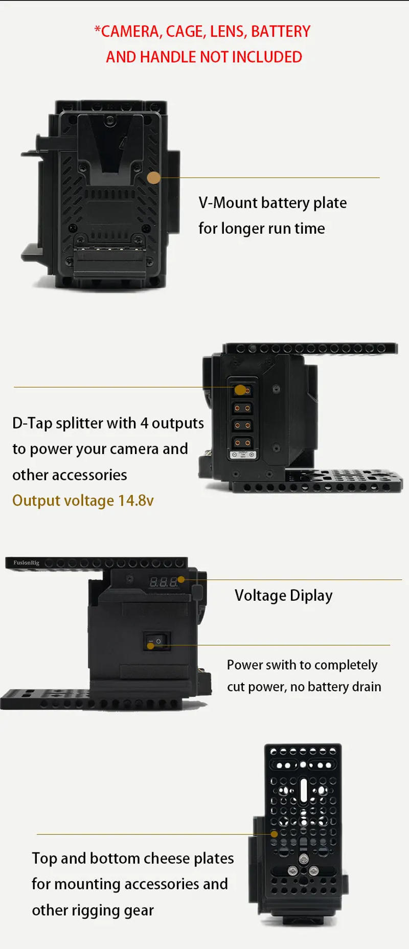 Description Picture 4 of itemFusionRig For Sony FX3/FX30 Camera Cage Expansion Module cineback