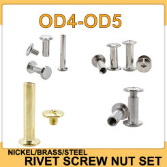 Phillips Chicago nickel/brass/steel nut set wallet belt binding screw calendar album nail rivet